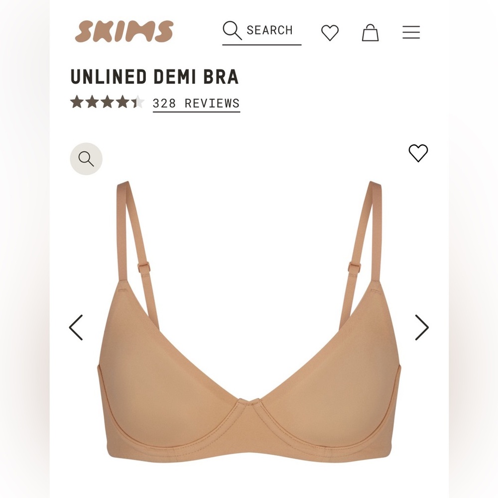 *NWT* *Never Worn* Skims Unlined Demi Bra